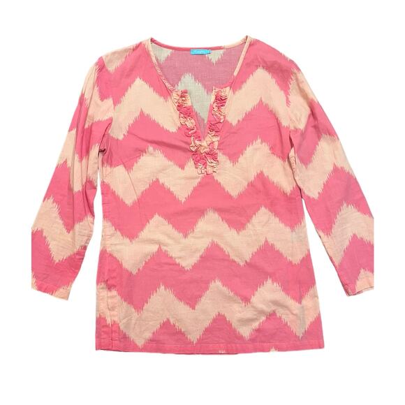 J McLaughlin Womens pink abstract chevron tunic Size XS - Picture 1 of 6